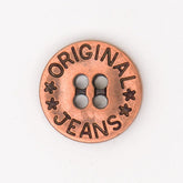 Originele Jeans Plastic Knoop met Koperen Metaal Uiterlijk 18x18 mm Knopen KNP00155